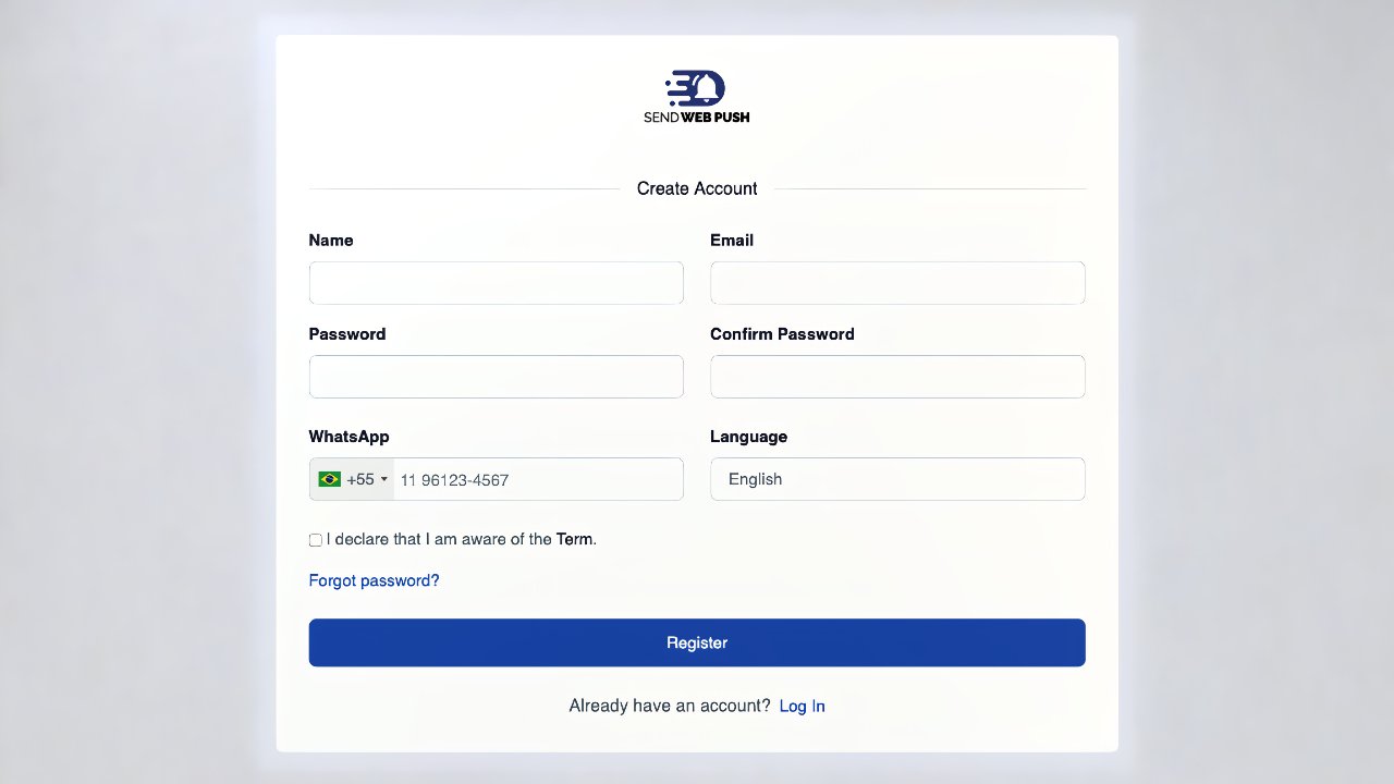 Create Your SendWebPush Account
