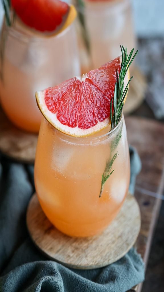 Grapefruit is naturally bold and slightly bitter, which makes it an excellent partner for aromatic rosemary. A little sweetener smooths out the sharper notes.