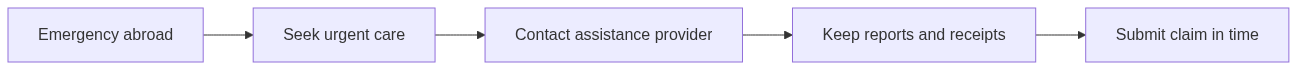 Travel insurance emergency claim procedure flowchart